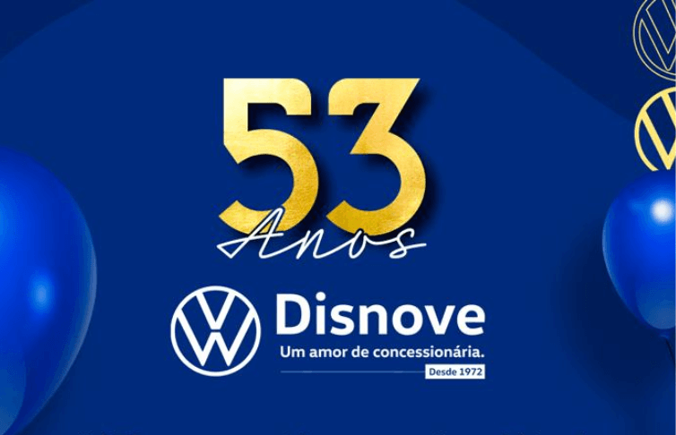 Disnove VW comemora aniversário com ofertas exclusivas, neste sábado (25)