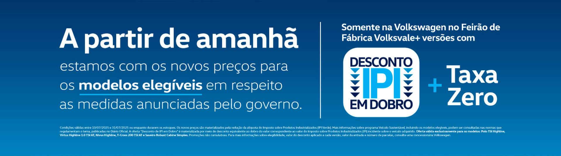 A partir de amanhã 