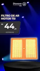 Filtro de Ar.
Motores TSI.
JZZ129620B